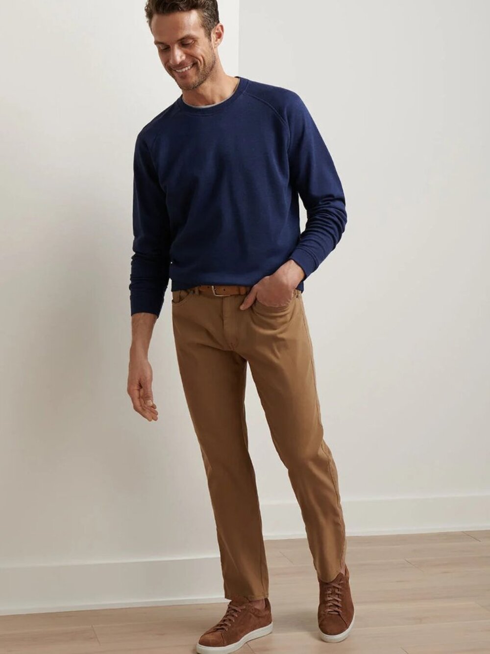 NWT Peter Millar Signature Sateen Five-Pocket Pant: Rye (36x34)